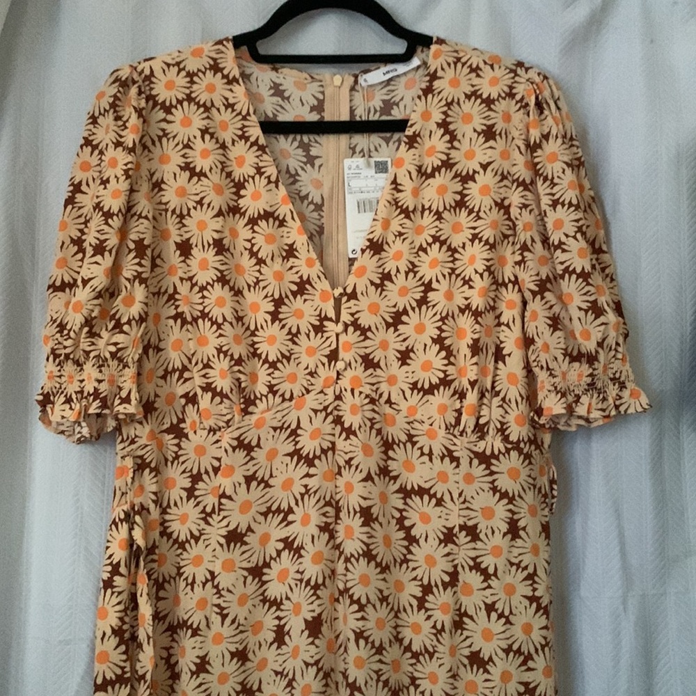 MANGO - Floral Jumpsuit - Orange - Picture 11 of 12